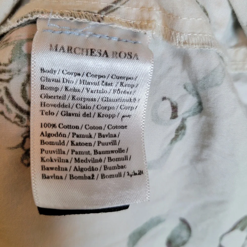 MARCHESA ROSA Womens Marilla Cotton Dress Size 4 Floral Maxi Sundress Beige - Picture 7 of 13